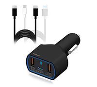 BatPower Puissance élevée 120W USB C Laptop Chargeur de Voiture Compatible avec Surface Book 3 2 Portable 4 3 Pro X 7 USB-C HP Razer Dell Ordinateur Chargeur de véhicule DC 12v-24v Adaptateur
