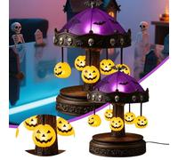 Bats Flying Over at Full Moon Night Lampe de table en verre peinte à la main pour Helloween (bleu, 35,6 x 55,9 cm) Dvj654 (noir, 19 cm)