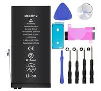 Batt - Kit de remplacement de batterie pour iPhone 12 comprenant un autocollant résistant à l'eau, un tournevis, une ventouse, un outil de levier - Réparation de smartphone à faire soi-même,