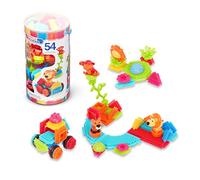 Battat - Aventures dans la jungle - Blocs de construction à emboîtement STIM - Jeu de 54 pièces pour tout-petits et enfants - Blocs de fleurs et d'animaux - Jouet éducatif - 2 ans et +