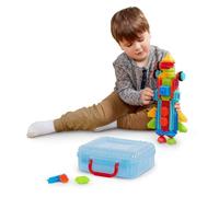 Battat, Blocs de Construction à emboîter, Mallette, 50 pièces, Lot de 50 | Blocs de construction à emboîter avec mallette de transport réutilisable, 12 roues fonctionnelles, 50 pièces, 2 ans et +