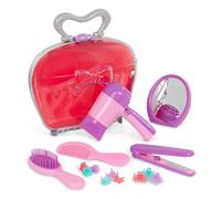 Battat Boutique de beauté, Jouet de Coiffure avec Mallette, 15 pièces | Sèche-cheveux jouet avec son et air, brosse, peigne, miroir avec support, fer à lisser factice et 9 pinces, 3 ans et +