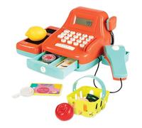 Battat - Caisse enregistreuse de Jeu de Simulation - 26 pièces - Caisse enregistreuse Calculatrice - Jouet d'imitation d'épicerie avec Accessoires pour Enfants - Scanner et Sons - 3 Ans +