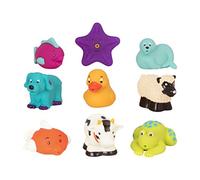 Battat Compagnons de Bain, Jouets de Bain Animaux à Presser | 9 jouets de bain assortis en forme d’animaux, flottants et faciles à saisir pour le bain ou la piscine, 10 mois et +
