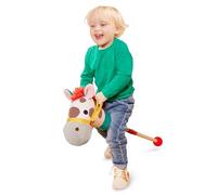 Battat - Copain Poney - Cheval de Loisir Classique - Cheval en Peluche - Poteau en Bois et Textures sensorielles - Sons réalistes - 2 Ans et +