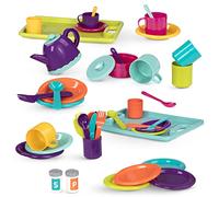 Battat - Dîner et goûter - 45 pièces - Service de thé Table et Accessoires - Cuisine Imaginaire - Théière, Plateaux, Assiettes, Couverts, Divers, à partir de 3 Ans