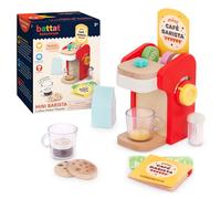 Battat Education - Jouet Mini Barista en bois - Jouet Cafetière espresso et accessoires avec sons - 22 pièces - Jouet de simulation - Accessoire de cafe - 2 ans Plus