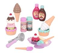 Battat - Ensemble de 21 pièces pour crème glacée - Cones et Boules de crème glacée en Jouet - Sirops et saupoudrages pour Jouets - Jouet d'éveil pour Enfants - 3 Ans et +