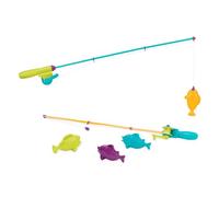 Battat - Ensemble de pêche magnétique - Jouer à Rod & Reel - Leurre magnétique Enroulable - 2 Cannes à pêche et 4 Poissons colorés - Jouet de Plage et d'eau - 3 Ans et +
