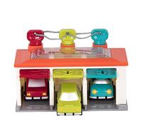 Battat - 3 Car Garage - Shape Sorting Toy Garage With Keys And 3 Toy Cars For Toddlers 2 Years + (5-Pcs)