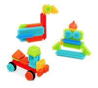Battat – Jeu de construction – Bristle Blocks BA3068Z – Seau 50 pièces – Violet, Mixte, Bébé