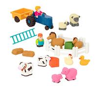 Battat BT2662Z Ensemble de Jeu Animaux de la Ferme - 25 Jouets de la Ferme pour les Tout-Petits - Animaux, Clôtures, Fermiers, Tracteur, Remorque et plus - Dès 18 mois