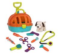 Battat kit vétérinaire à roulettes avec Chiot en Peluche | Comprend 12 pièces au total avec chiot en peluche, caisse de transport à roulettes, outils de soin et poignée, 2 ans et +