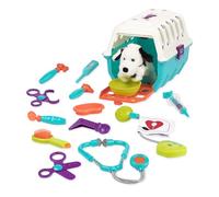 Battat - Kit vétérinaire Dalmatien, Chiot en Peluche et Caisse de Transport | Comprend 15 pièces avec chiot en peluche, caisse à 2 ouvertures et outils de soin pour jeu d’imitation, 2 ans et +