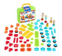 Battat Mallette Safari Adventure, Blocs de Construction, 85 pièces | Blocs à emboîter avec personnages jouets, petit chien et mallette de transport avec poignée, comprend 85 pièces au total