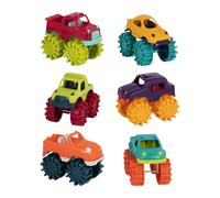 Battat – Mini Monster Trucks – Lot de 6 camions colorés avec sac de rangement – Dès 2 ans