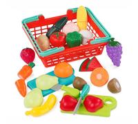Battat Panier de Fruits et légumes, Aliments à découper, Rouge, Lot de 37