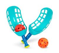 Battat - Scoop & Toss, Jeu Classique d’Attrape et Lancer en extérieur | Comprend 4 pièces au total : 2 scoops et 2 balles perforées pour jouer au jardin, à la plage ou en pique-nique, 5 ans et +