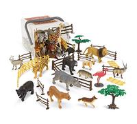 Terra by Battat - Le Monde de la Jungle - Figurines et Accessoires pour Animaux de la Jungle - Seau d'animaux 60 pièces pour Enfants - Jouet en Forme d'animal Sauvage - 3 Ans et +