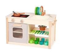 Battat - Two n' One Cookin' Fun - Jouet Cuisine et marché - Taille adaptée aux Tout-Petits - Menu et Cadrans de Four en Tableau Noir - 25 Accessoires de Cuisine Jouets - 2 Ans et +