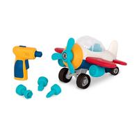 Battat Wonder Wheels Avion à démonter, avec perceuse Jouet | Comprend 27 pièces au total, perceuse jouet et 3 embouts, cockpit détaillé, ailes, roues et moteurs amovibles, 3 ans et +