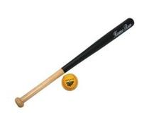 Batte de baseball 70 cm en bois avec balle 7 cm junior pour enfant 6 ans +. G