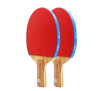 Batte de ping-Pong, Ensemble de battes de Tennis de Table, poignée antidérapante, Raquette de ping-Pong de Sport, for Amateurs, entraîneur/Double Raquette/poignée Longue(Short Handle)