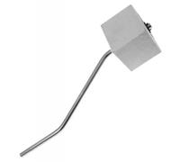 Batte Feutre Carre Blanc - Tige Courbe Double Pédale