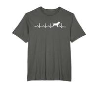 Battement cardiaque EKG Bull Bull Terrier Dog Mom T-Shirt