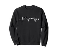 Battement Cardiaque Hambourg Port ECG Courbe Ville Amour Sweatshirt