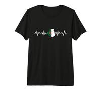Battement De Coeur Algérienne Algérie Heartbeat Algeria T-Shirt Haut de Gamme