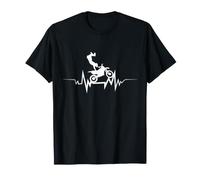 Battement de Coeur de Motocross Design pour Le Motard T-Shirt