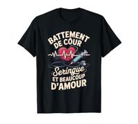 Battement De Coeur Seringue Et Beaucoup D Amour T-Shirt Graphique avec Valeur