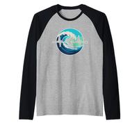 Battement De Coeur Surf Surfboarder Surfeur Manche Raglan