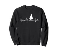 Battement de cœur à Voile avec voilier pour Skipper Marin Sweatshirt