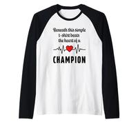 Battement de cœur avec cœur pour les champions Manche Raglan