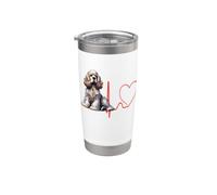 Battement de cœur cocker américain pour les amoureux des chiens Gobelet isotherme en acier inoxydable double paroi