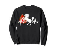 Battement de Cœur du Cheval Équitation Feu Chaleur Sweatshirt