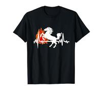 Battement de Cœur du Cheval Équitation Feu Chaleur T-Shirt