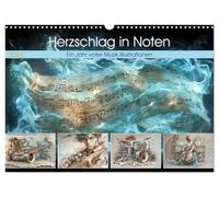 Battement de cœur en notes (Calendrier mural 2026 DIN A3 horizontal), CALVENDO calendrier mensuel