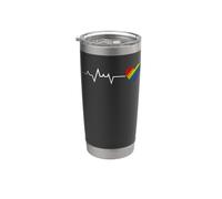 Battement de Cœur Esquisse Arc-en-Ciel Fierté Gay Gobelet isotherme en acier inoxydable double paroi