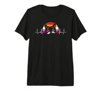 Battement de Cœur Lesbien Chat Soleil Couchant T-Shirt Haut de Gamme