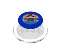 Battement de cœur Vintage avec Dauphins et Palmiers tropicaux PopSockets PopGrip pour MagSafe
