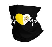 Battements De Cœur J'aime Le Drapeau en Forme De Cœur De La Cité du Vatican Homme Femme Echarpe Tête Pirate Microfibre Tube Bandeaux Élastique Couvre-Chef pour Ski Course À Pied Randonnée