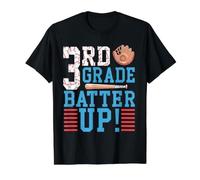 Batter de Baseball de 3e année pour la rentrée Scolaire des Enfants T-Shirt Graphique avec Valeur