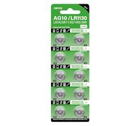 Batter de la cellule boutonnée - Batteries de 1,5 V LR1130, accessoires de montre | Batteries de zinc-manganèse de 10 packs AG10, technologie anti-Crawl, idéale pour les calculatrices, les télécommand