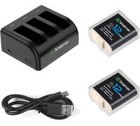 Batteria 2 x 1800 mAh, compatible with GoPro Hero 12, GoPro Hero 11, GoPro Hero 10 e GoPro Hero 9.3 canali, batteria Veloce compatible Con GoPro Hero 12/11/10/9