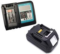 Batterie 1,5 A 18V 1500mAh pour Makita BL1815 BL1830 BL1850B 194205-3 194204-5 avec Interface USB Chargeur Li-ION 3.0A pour Makita 14.4V-18V DC18RC