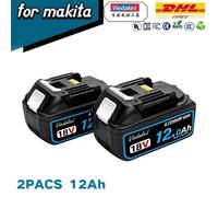 Batterie 100% originale pour makita 18V, batterie rechargeable 18V 8Ah/10Ah/12Ah pour perceuse Makita DGA404 DTW700 DHR202 DJV182 DDF487 12Ahx2 LEDChargerX1