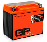 GP-PRO GTX12-BS 12V 12Ah GEL Batterie de démarrage (compatible avec YTX12-BS / 51012)) (Sans entretien/Scellé) Moto Accumulateur